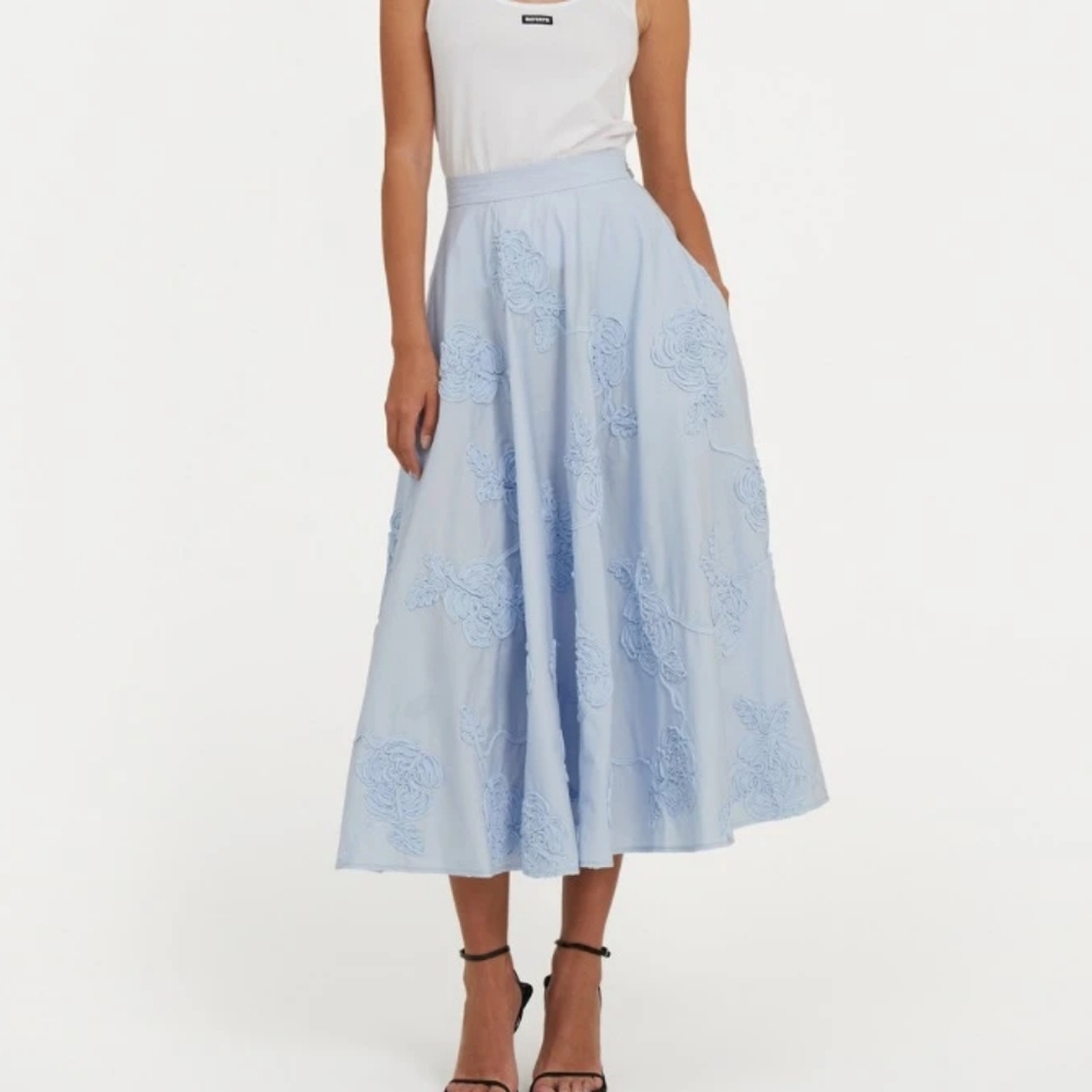 ROTATE BIRGER CHRISTENSEN floral-appliqué maxi skirt - Picture 4 of 12